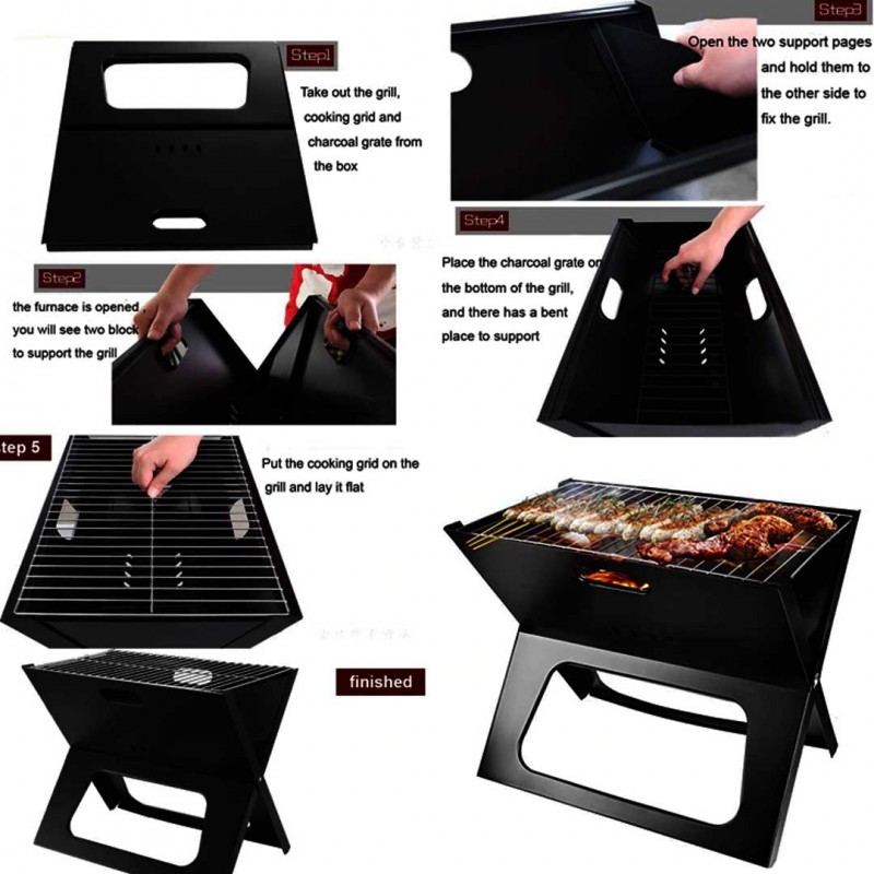 Folding Charcoal Barbecue Grill