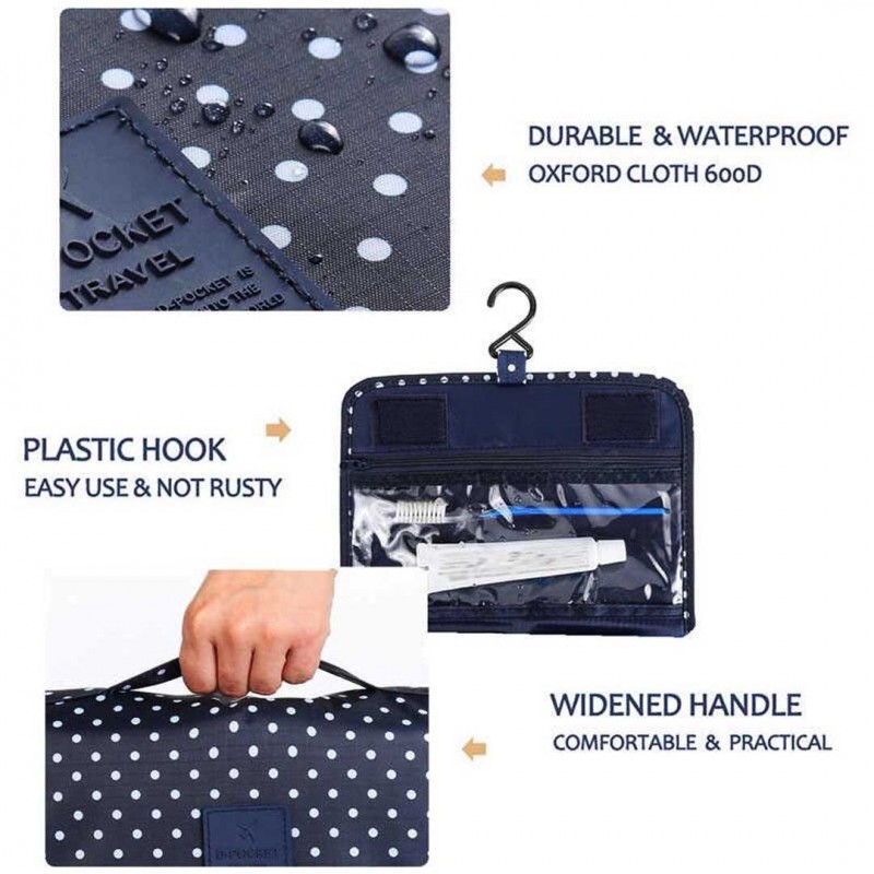 Travel Cosmetic Bag For Makeup Multi-function Large Capacity Hook Bag