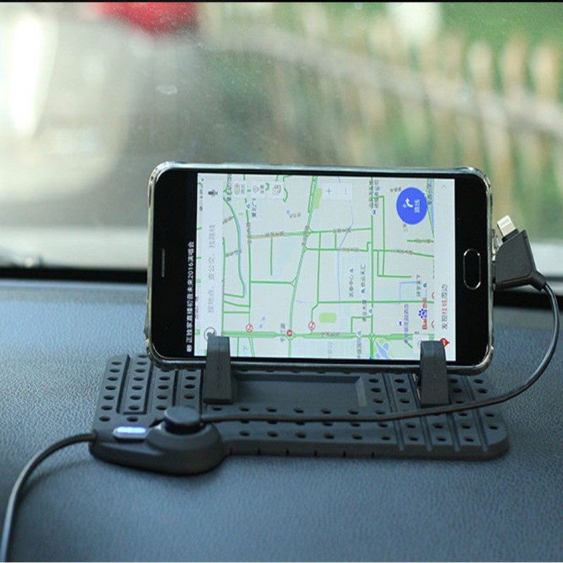 Car Mobile Holder Non-Slip Mat With Charging – Black