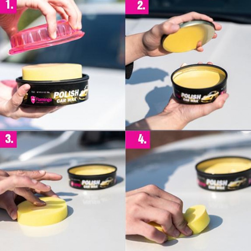 Flamingo Polish Car Wax Pack (Buy 01 & Get 01 Free)