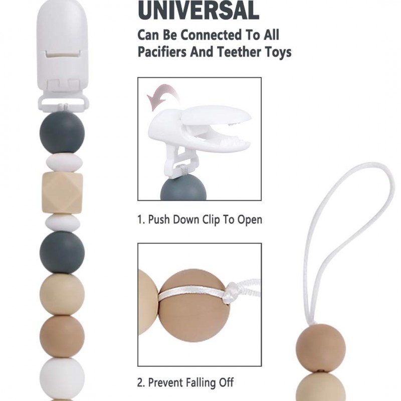 Baby Pacifier Clip Pearl Teether Holder