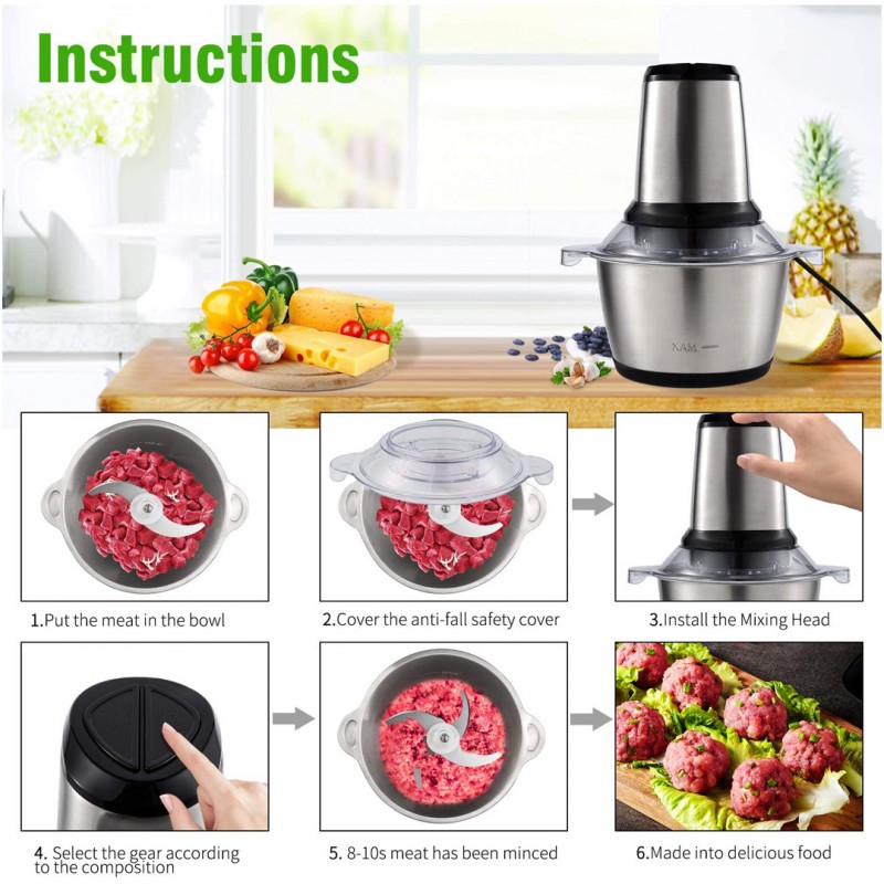 Food Processor for Meat, Vegetables, and More Great for Chopping, Slicing, and Grating