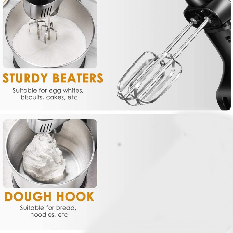 Stand Hand Mixer Blender with Rotating Bowl Kitchen Appliance for Baking and More