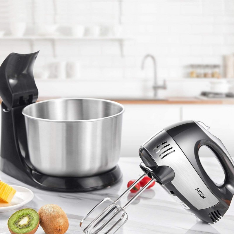 Stand Hand Mixer Blender with Rotating Bowl Kitchen Appliance for Baking and More