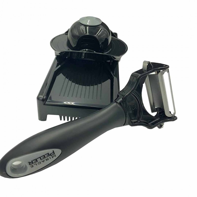 Miracle Peeler and Fixie Pizza Cutter All in One Kitchen Tool for Easy Meal Prep Buy 1 Get 1 Free