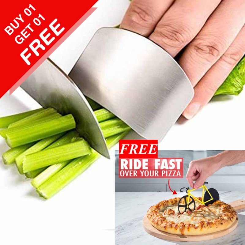 Safe Slice Hand Guard and Fixie Pizza Cutter Protect Your Fingers and Cut Pizza Like a Pro Buy 1 Get 1 Free