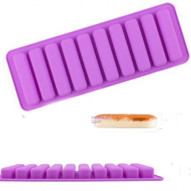 Rectangle Ice Cube Tray for Cracker Bars Make Long, Thin Ice Cubes for Water Bottles Pack of 04