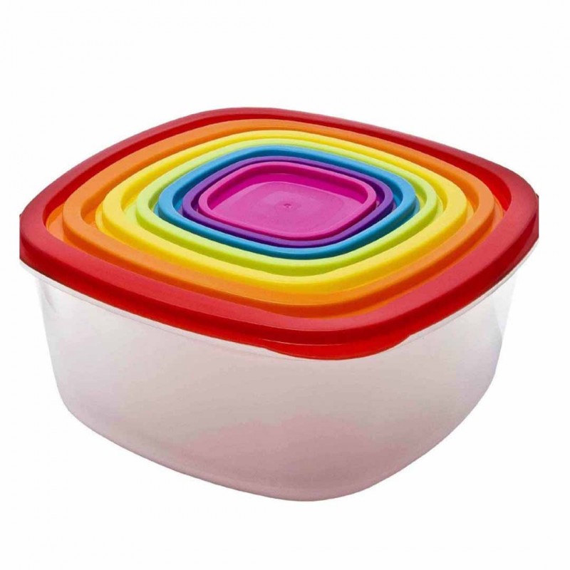 Multi Coloured Lids Containers & Multipurpose Fridge Storage Sliding ...