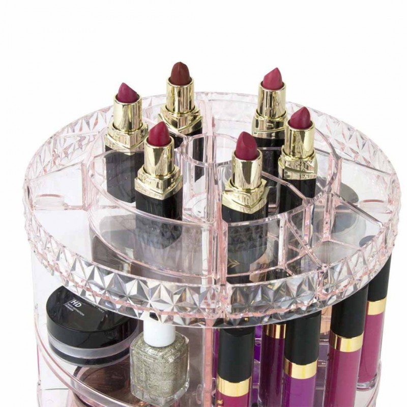 360 Makeup Organizer Rotating Adjustable Carousel Storage