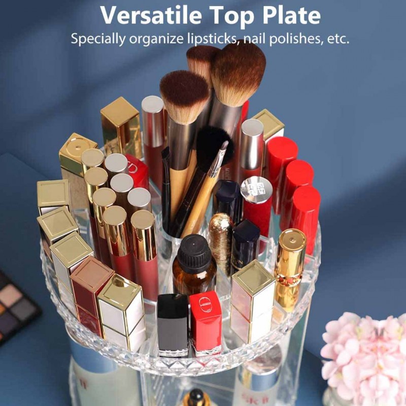360 Makeup Organizer Rotating Adjustable Carousel Storage