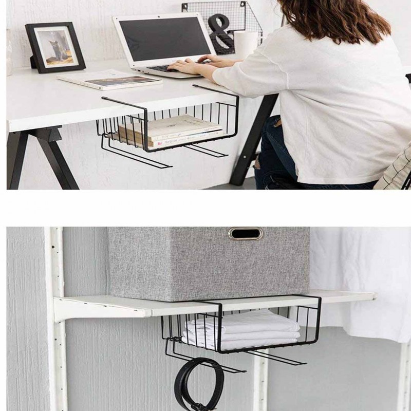 Shelf Hanger Basket Stainless Steel Wire Storage Rack