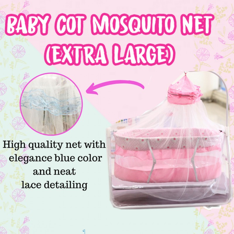 Baby Crib Bed With Mosquito Net Pink