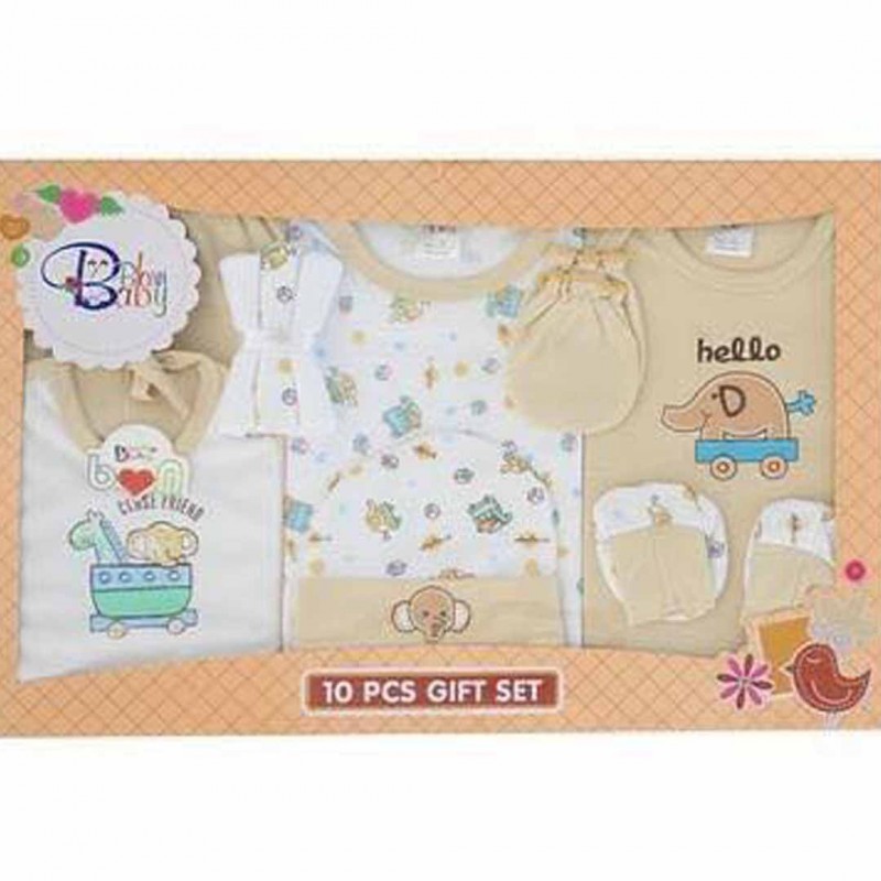 Cotton 10 Pcs New Born Baby Gift Set