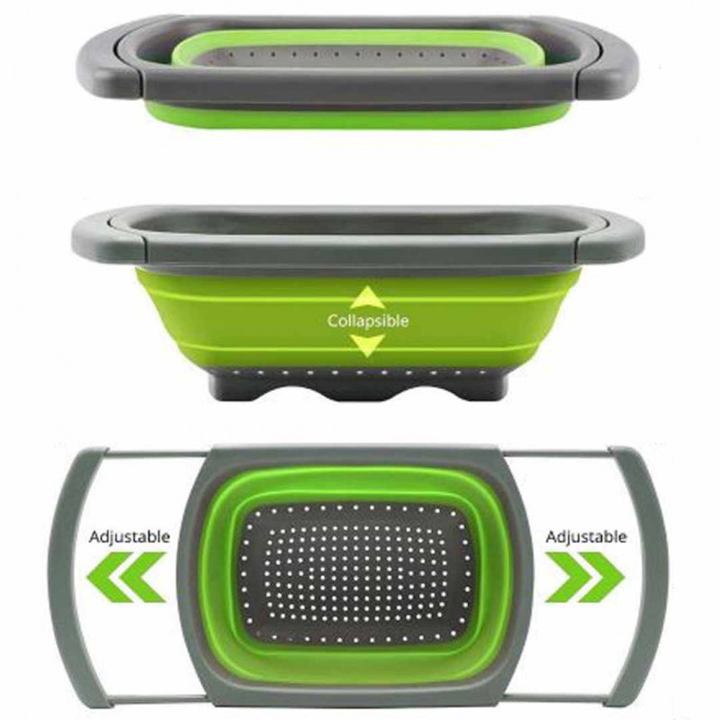 Foldable Colander Collapsible Strainer Basket for Washing Fruits and Vegetables