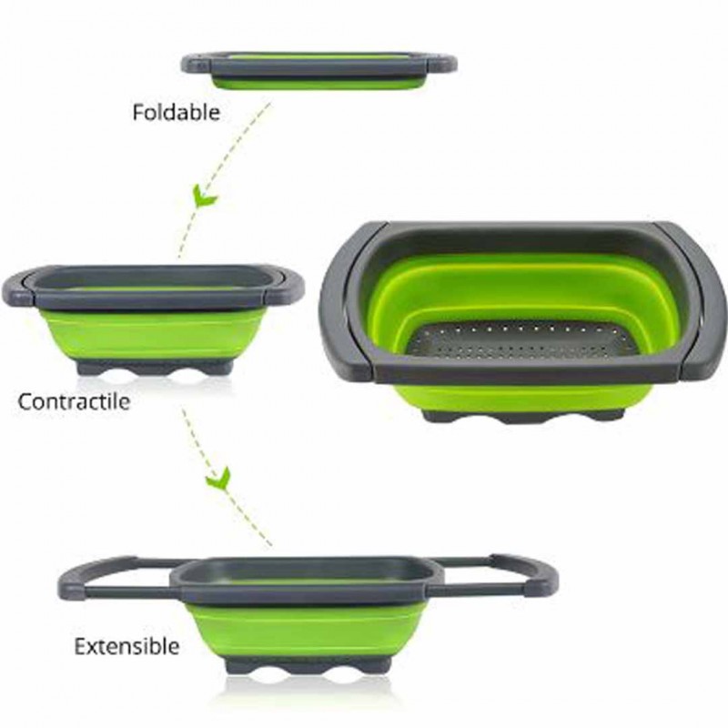 Foldable Colander Collapsible Strainer Basket for Washing Fruits and Vegetables