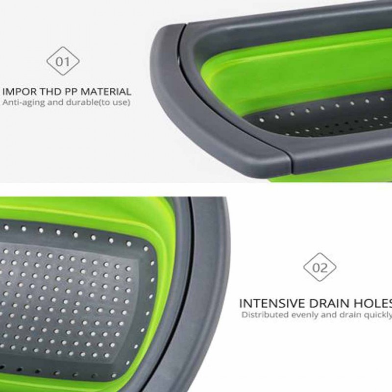 Foldable Colander Collapsible Strainer Basket for Washing Fruits and Vegetables