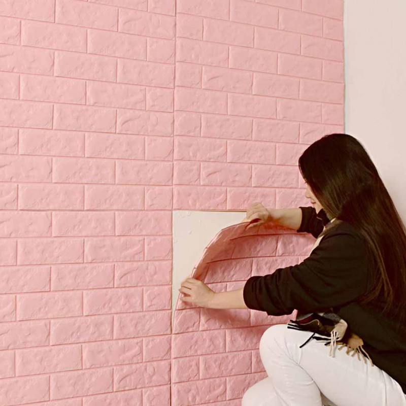 3D Wall Panels Peel and Stick Wallpaper Pink Pack Of 30