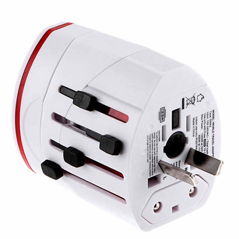 All In One Dupla Porta USB  US UK AU UE Universal Adaptador