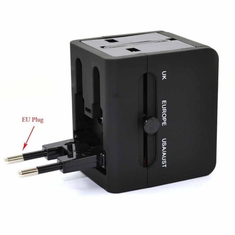 All In One Universal Travel Adapter With 2 USB Ports