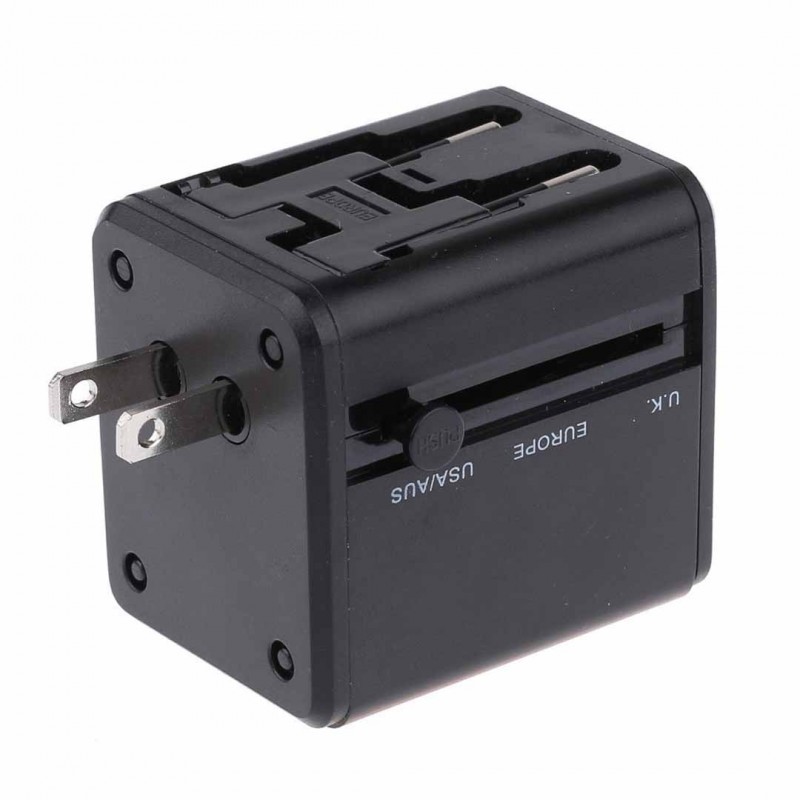 All In One Universal Travel Adapter With 2 USB Ports
