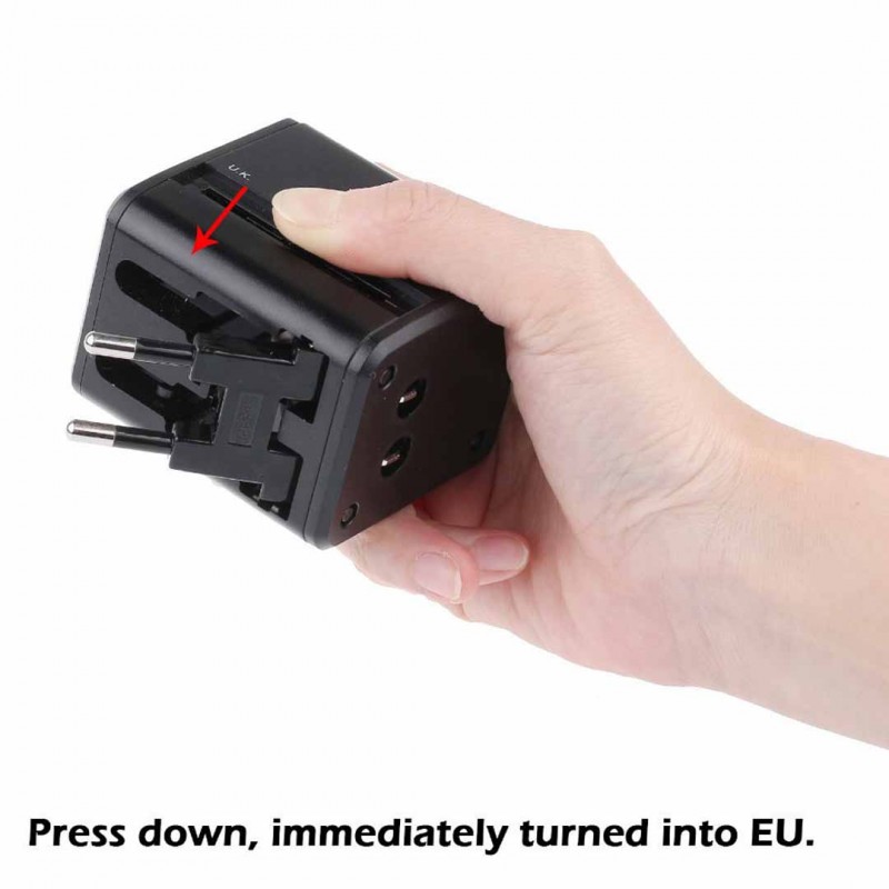 All In One Universal Travel Adapter With 2 USB Ports