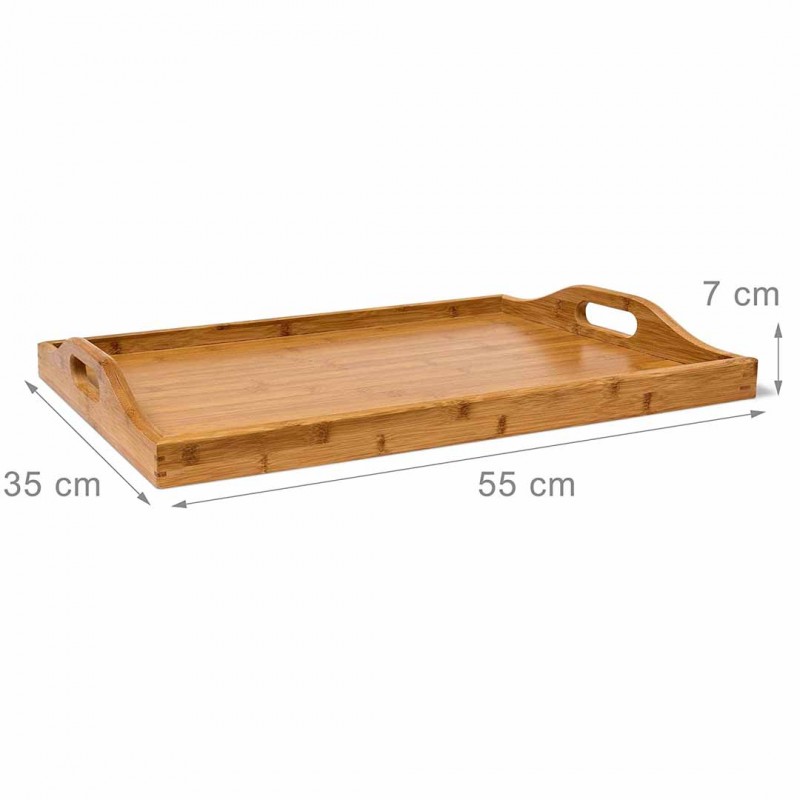 Bamboo Table with Serving Tray