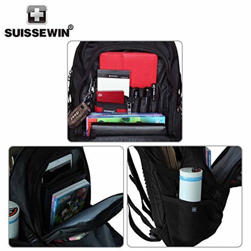 Suissewin Travel Laptop Backpack,Business Anti Theft Slim Durable Laptops Bag