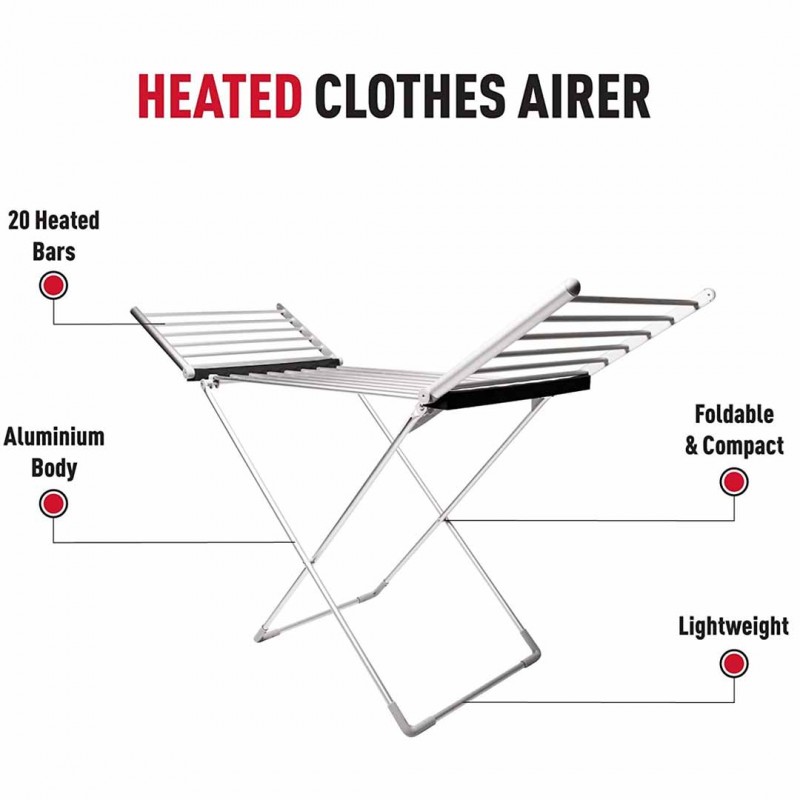 Heated Clothes Airer Foldable And Compact Indoor