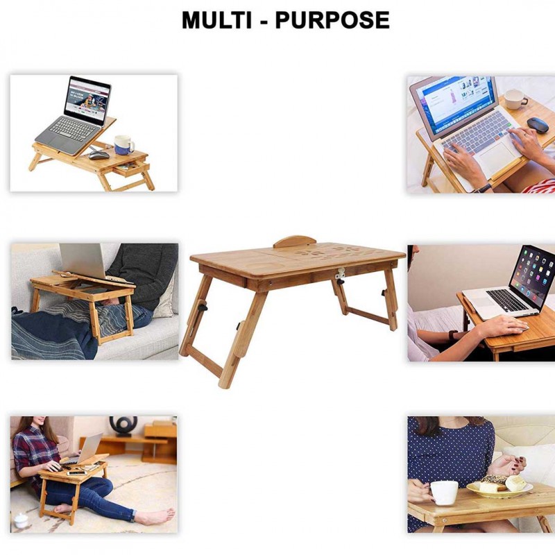 Laptop Stand Table with Drawer to Organize Stationary Item
