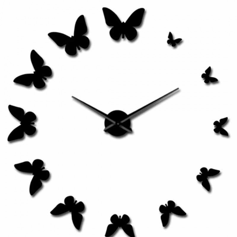 Creative Clock Butterfly Sticker 3d Wall Clock