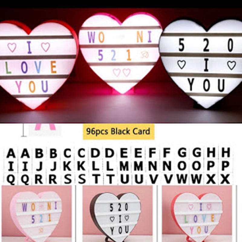 Light Box Heart Shape Night Lamp