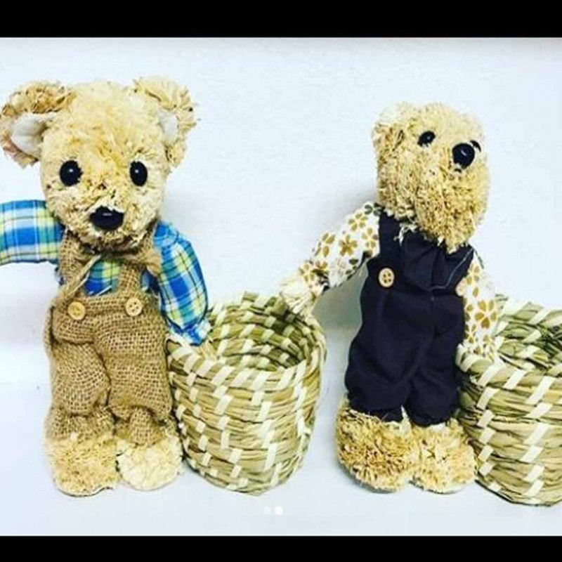 7Inch Cute Bear Basket Home Decor