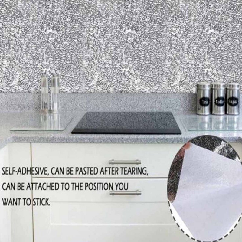 Kitchen Oil Proof Waterproof Stickers Aluminum Foil Pack Of 15