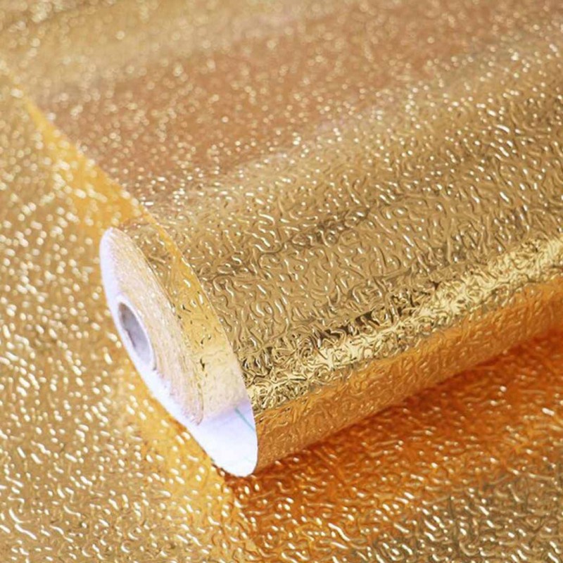 Kitchen Oil Proof Waterproof Stickers Aluminum Foil Golden Pack Of 20