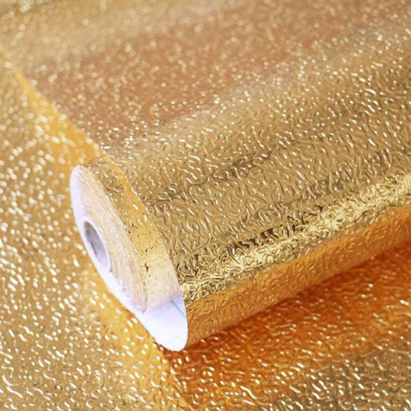 Kitchen Oil Proof Waterproof Stickers Aluminum Foil Golden Pack Of 25
