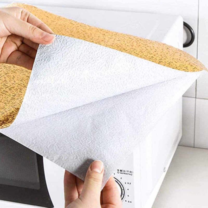 Kitchen Oil Proof Waterproof Stickers Aluminum Foil Golden Pack Of 25