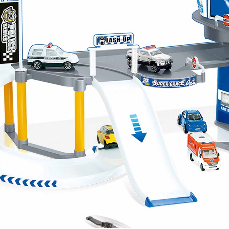 Police Toy Set With Parking Lot Toy Car