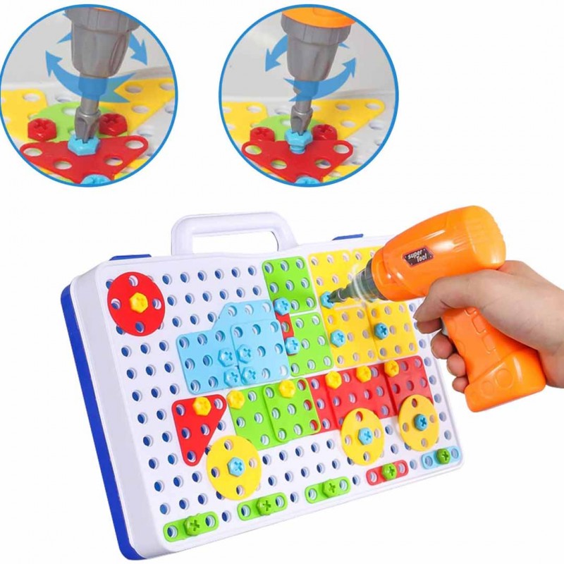 Toolbox Truck With Electric Drill Assemble Toy Set