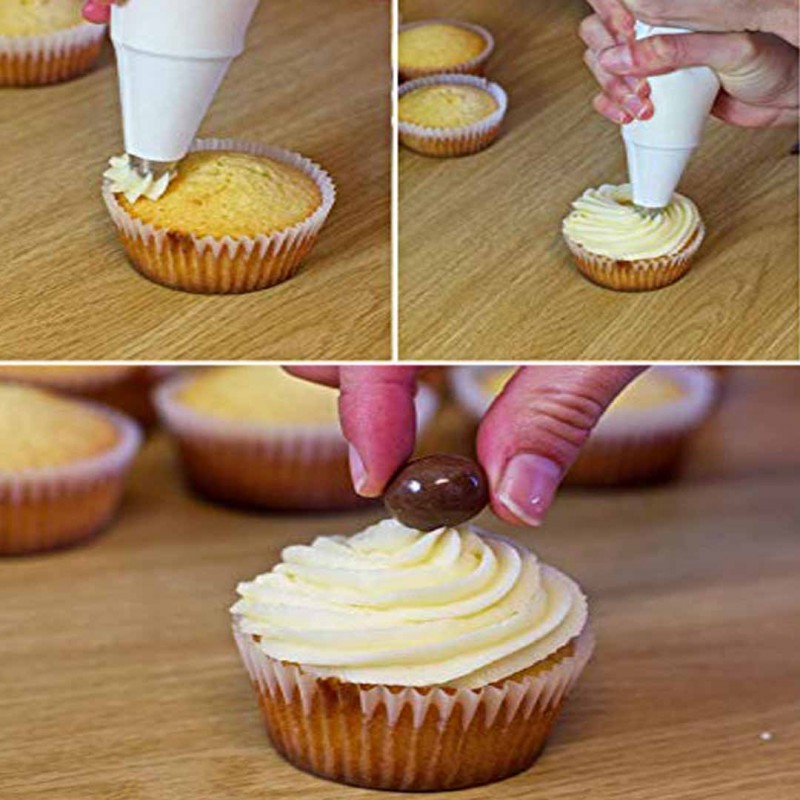 Reusable Piping Bag with 7 Stainless Steel Nozzles Piping Bag Set for Cake Decorating
