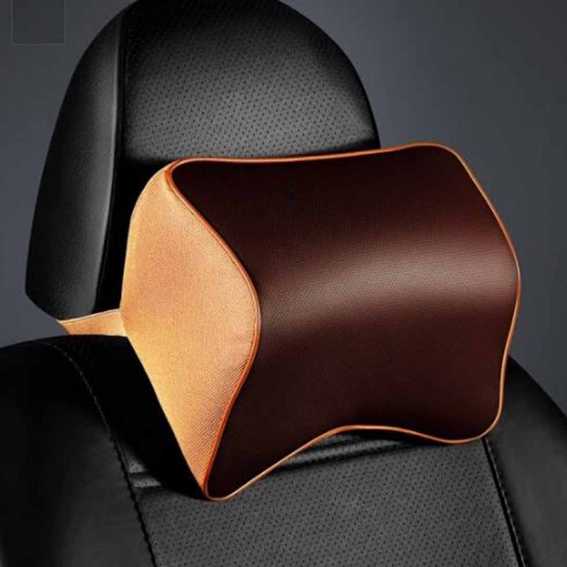 Back Support Cushion & Neck Pillow Brown