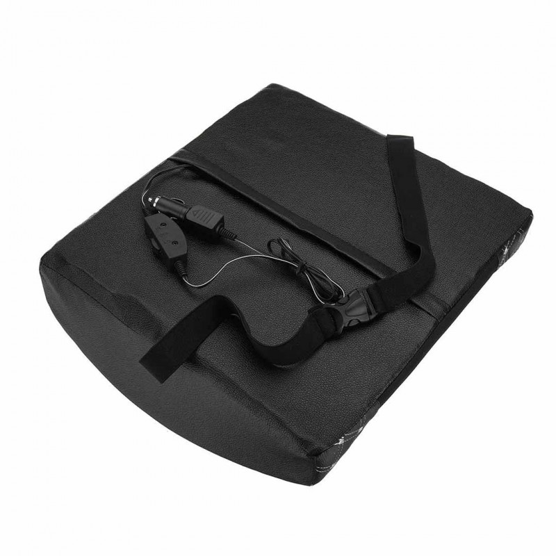 12v Car Electric Massage Cushion Black With Neck Rest Pillow