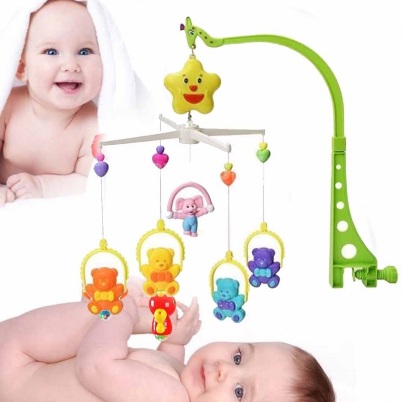 Baby Musical Mobile With Four Little Toys Fit For Strollers Carrycots and Cribs