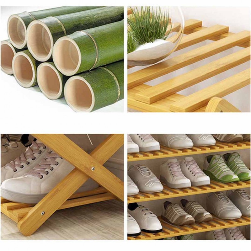 Simple Bamboo Household Small Shoe Cabinet Folding Storage