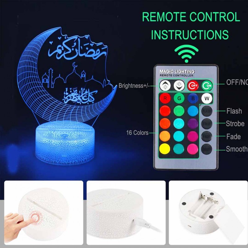 Ramadan Decor For Home Moon Stars LED Light