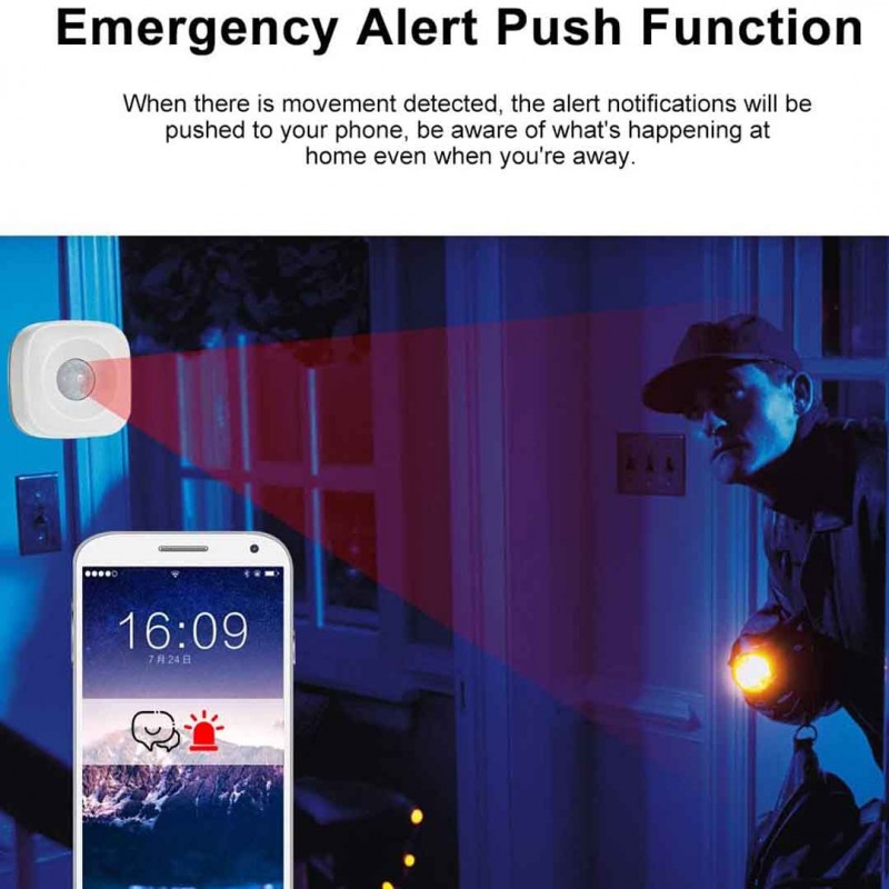 WIFI Motion Sensor Wireless Ceiling PIR Alarm Human Body Infrared Security Detector