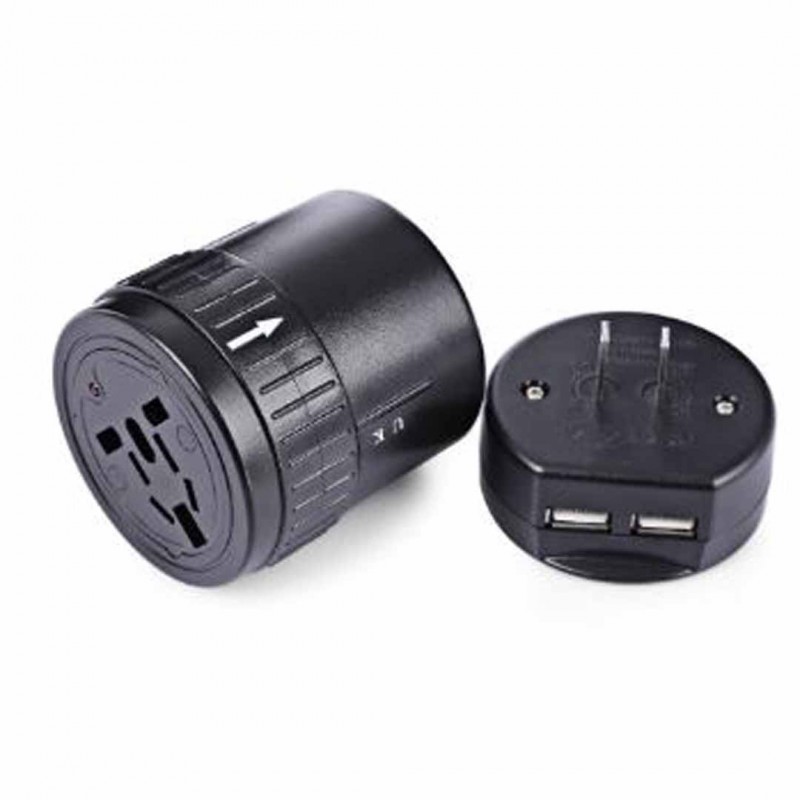 Travel Adapter International Plug Charging Dual USB Port Universal AC Socket