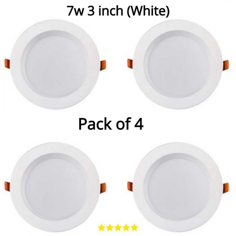 Pack of 4 Led Smd Down Light 7w 3 Inch White/Warm 220v