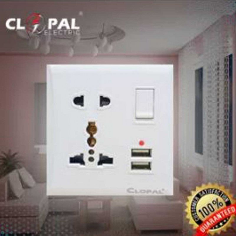 Super Grip Multi-Sockets With 2 USB Slots Power Electric Extension Board