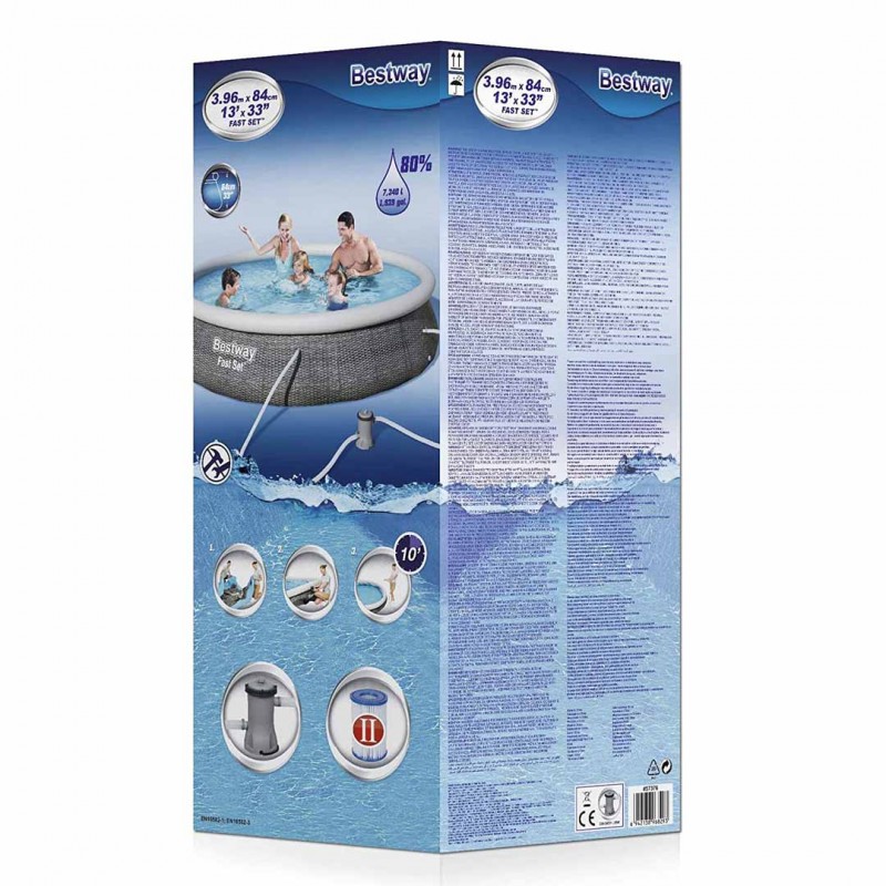 Bestway 13 ft x 33 Inch/ 3.96 m x 84 cm Pool Set Fast, Coloured