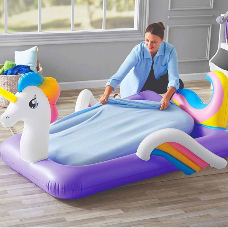 Kids Inflatable Bed With Unicorn Dreamchaser Design
